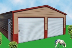 Metal Building Two Tone Double A-Frame Garage.