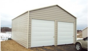 Open Partially Enclosed Carports Two Car Metal Garage
